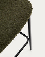 Hocker Ciselia aus grünem Schaffell und schwarzem Stahl Höhe 75 cm FSC Mix Credit - ZEN ZONE Furniture
