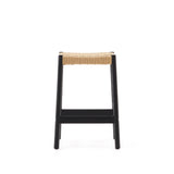 Yalia Hocker aus massivem Eichenholz mit schwarzem Finish und Seilsitz Höhe 65 cm FSC 100% - ZEN ZONE Furniture