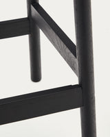 Yalia Hocker aus massivem Eichenholz mit schwarzem Finish und Seilsitz Höhe 65 cm FSC 100% - ZEN ZONE Furniture