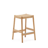 Yalia Hocker aus massivem Eichenholz mit naturfarbenem Finish und Seilsitz Höhe 65 cm FSC 100% - ZEN ZONE Furniture