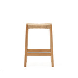 Yalia Hocker aus massivem Eichenholz mit naturfarbenem Finish und Seilsitz Höhe 65 cm FSC 100% - ZEN ZONE Furniture