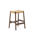 Yalia Hocker aus massivem Eichenholz mit Nussbaum-Finish und Seilsitz Höhe 65 cm FSC 100% - ZEN ZONE Furniture