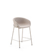 Hocker Yvette aus beigefarbener Chenille und Stahlbeinen mit beigefarbenem Finish Höhe 65 cm - ZEN ZONE Furniture