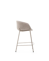 Hocker Yvette aus beigefarbener Chenille und Stahlbeinen mit beigefarbenem Finish Höhe 65 cm - ZEN ZONE Furniture