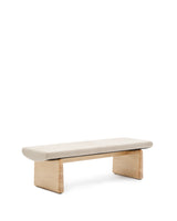 Polsterbank Topaz beige Chenille und massives Eschenholz mit natürlichem Finish 150cm FSC 100% - ZEN ZONE Furniture
