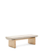 Polsterbank Topaz beige Chenille und massives Eschenholz mit natürlichem Finish 150cm FSC 100% - ZEN ZONE Furniture