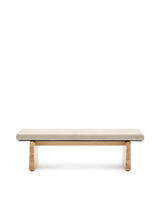 Polsterbank Topaz beige Chenille und massives Eschenholz mit natürlichem Finish 150cm FSC 100% - ZEN ZONE Furniture