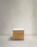 Polsterbank Topaz beige Chenille und massives Eschenholz mit natürlichem Finish 150cm FSC 100% - ZEN ZONE Furniture