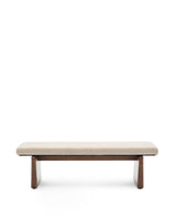 Polsterbank Topaz beiger Chenille und massives Eschenholz mit Walnuss-Finish 150cm FSC 100% - ZEN ZONE Furniture