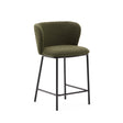 Hocker Ciselia aus grünem Schaffell und schwarzem Stahl Höhe 65 cm FSC Mix Credit - ZEN ZONE Furniture