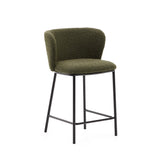 Hocker Ciselia aus grünem Schaffell und schwarzem Stahl Höhe 65 cm FSC Mix Credit - ZEN ZONE Furniture