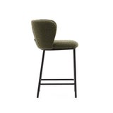 Hocker Ciselia aus grünem Schaffell und schwarzem Stahl Höhe 65 cm FSC Mix Credit - ZEN ZONE Furniture