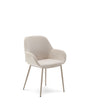 Beigefarbener Stuhl Konna mit Stahlbeinen und beigefarbener Lackierung. - ZEN ZONE Furniture