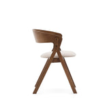 Stuhl Godia aus Eschefurnier und massivem Kautschukholz mit Wengé-Finish und beigefarbener Chenille - ZEN ZONE Furniture