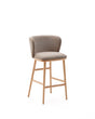 Hocker Ciselia braune Chenille und massive Esche mit natürlichem Finish FSC Mix Credit 65 cm - ZEN ZONE Furniture