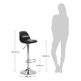 Orlando-T Barhocker aus Stahl schwarz Höhe 60-82 cm - ZEN ZONE Furniture