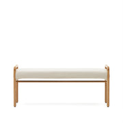 Macaret Polsterbank abnehmbarer Bezug massives Eichenholz Finish natur 120 cm FSC Mix Credit - ZEN ZONE Furniture