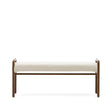 Macaret Polsterbank abnehmbarer Bezug massives Eichenholz Finish Nussbaum 120 cm FSC Mix Credit - ZEN ZONE Furniture