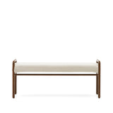 Macaret Polsterbank abnehmbarer Bezug massives Eichenholz Finish Nussbaum 120 cm FSC Mix Credit - ZEN ZONE Furniture
