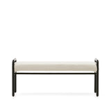 Macaret Polsterbank abnehmbarer Bezug massives Eichenholz in Schwarz 120 cm FSC Mix Credit - ZEN ZONE Furniture