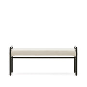 Macaret Polsterbank abnehmbarer Bezug massives Eichenholz in Schwarz 120 cm FSC Mix Credit - ZEN ZONE Furniture