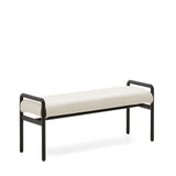 Macaret Polsterbank abnehmbarer Bezug massives Eichenholz in Schwarz 120 cm FSC Mix Credit - ZEN ZONE Furniture