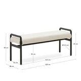 Macaret Polsterbank abnehmbarer Bezug massives Eichenholz in Schwarz 120 cm FSC Mix Credit - ZEN ZONE Furniture