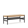 Zaide Bank aus massivem Eichenholz mit schwarzem Finish und Seilsitzfläche FSC 100% 120 cm - ZEN ZONE Furniture