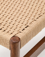 Zaide Bank aus massivem Eichenholz mit Nussbaum-Finish und Seilsitzfläche FSC 100% 120 cm - ZEN ZONE Furniture