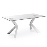 Westport Tisch aus Glas und Stahlbeine verchromt 180 x 90 cm - ZEN ZONE