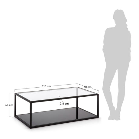 Blackhill rechteckiger Couchtisch 110 x 60 cm schwarz - ZEN ZONE