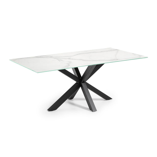 Argo Tisch 180 cm, Porzellan, schwarze Beine - ZEN ZONE Furniture