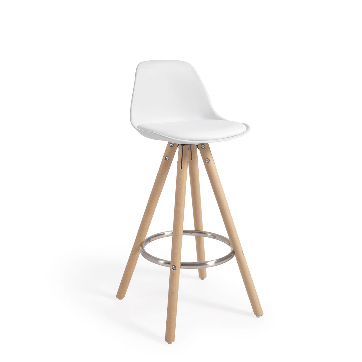 Slad Barhocker weiss und Buchenholz Höhe 65 cm - ZEN ZONE Furniture