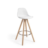 Slad Barhocker weiss und Buchenholz Höhe 65 cm - ZEN ZONE Furniture