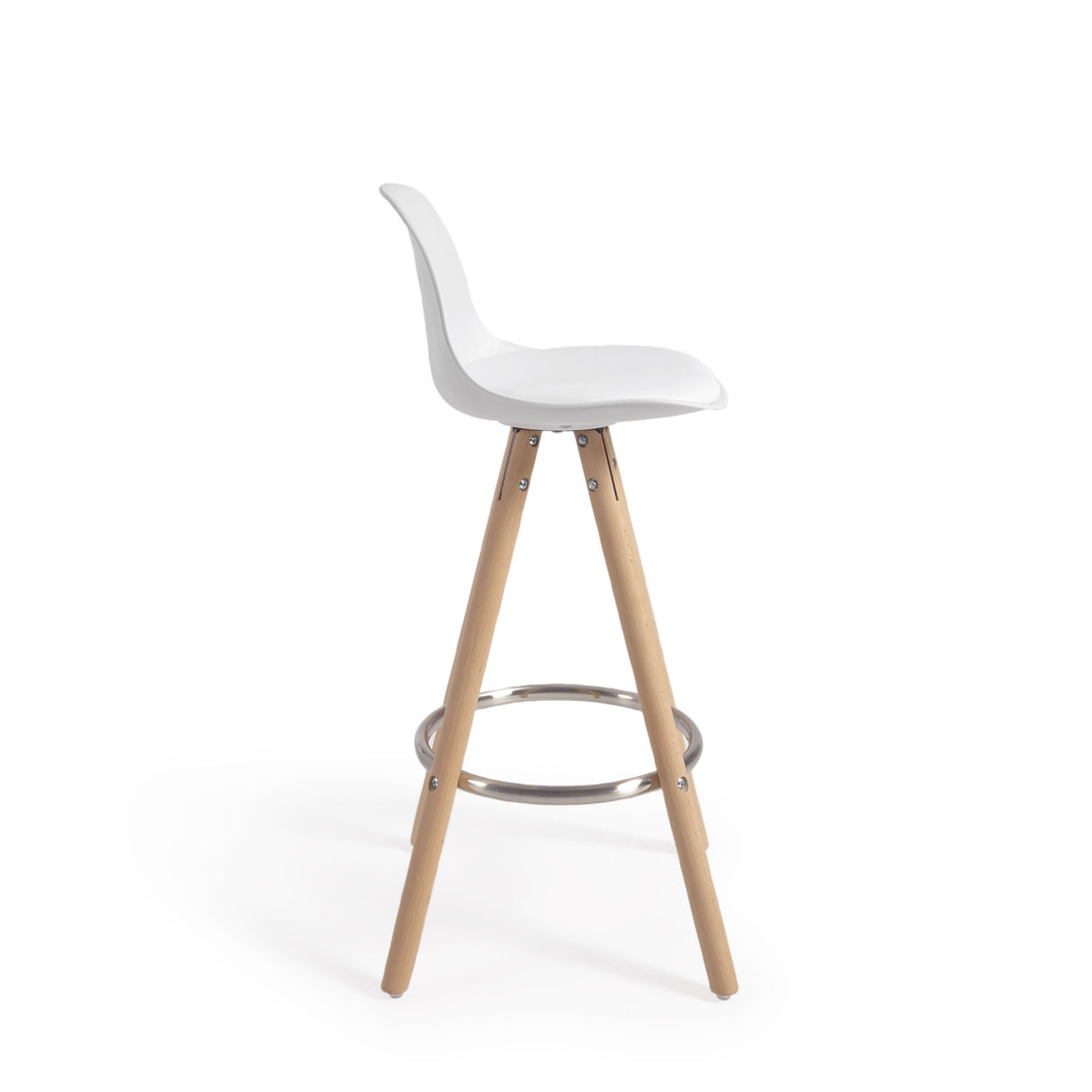 Slad Barhocker weiss und Buchenholz Höhe 65 cm - ZEN ZONE Furniture