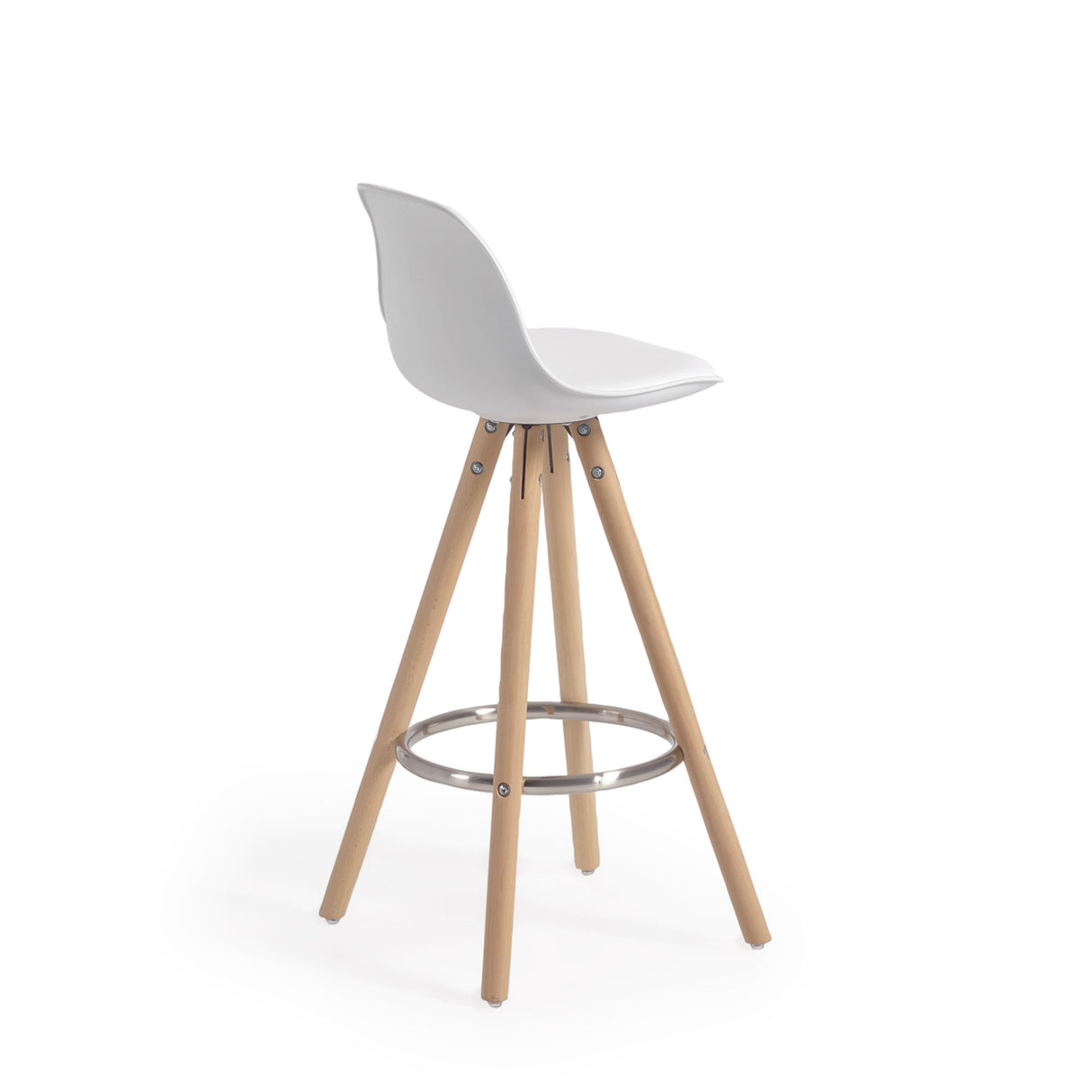 Slad Barhocker weiss und Buchenholz Höhe 65 cm - ZEN ZONE Furniture