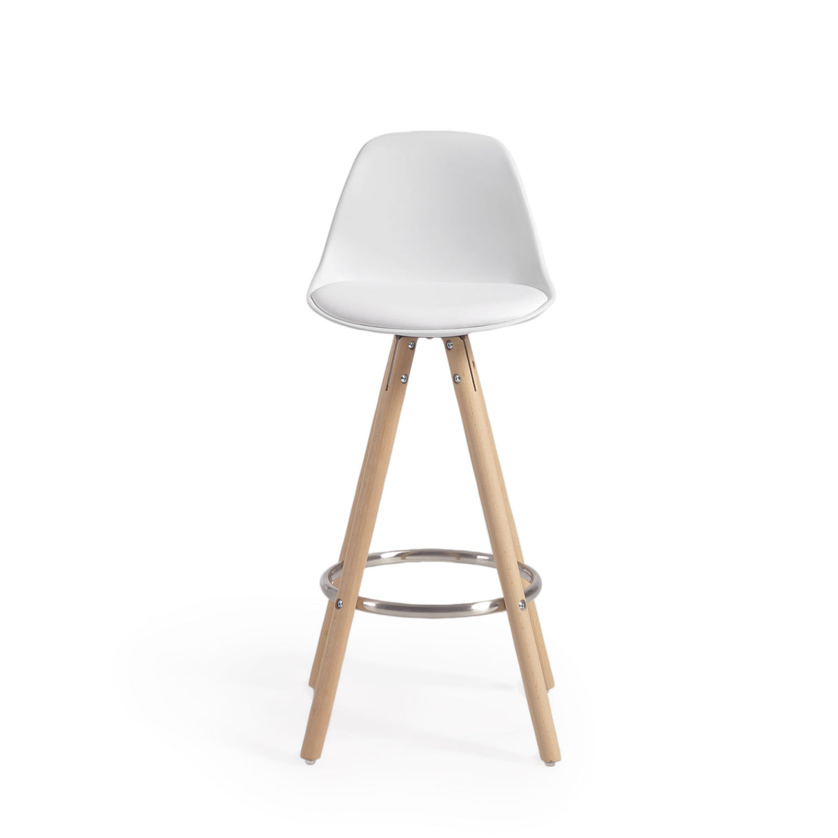 Slad Barhocker weiss und Buchenholz Höhe 65 cm - ZEN ZONE Furniture