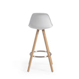 Slad Barhocker weiss und Buchenholz Höhe 65 cm - ZEN ZONE Furniture