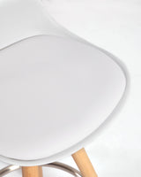 Slad Barhocker weiss und Buchenholz Höhe 65 cm - ZEN ZONE Furniture