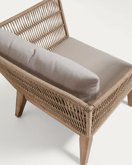 Belleny Sessel aus Seil in Beige und massivem Akazienholz FSC 100% - ZEN ZONE Furniture