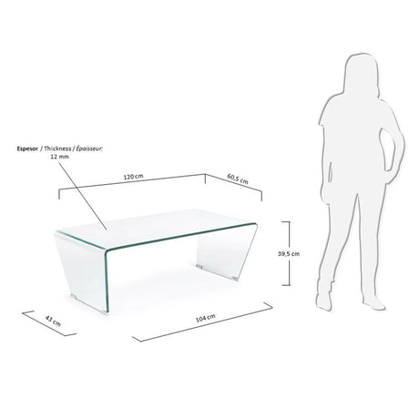 Burano Couchtisch aus Glas 120 x 60 cm - ZEN ZONE