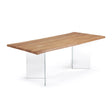 Lotty Tisch Eichenfurnier mit natürlichem Finish und Glasbeinen 220 x 100 cm - ZEN ZONE Furniture