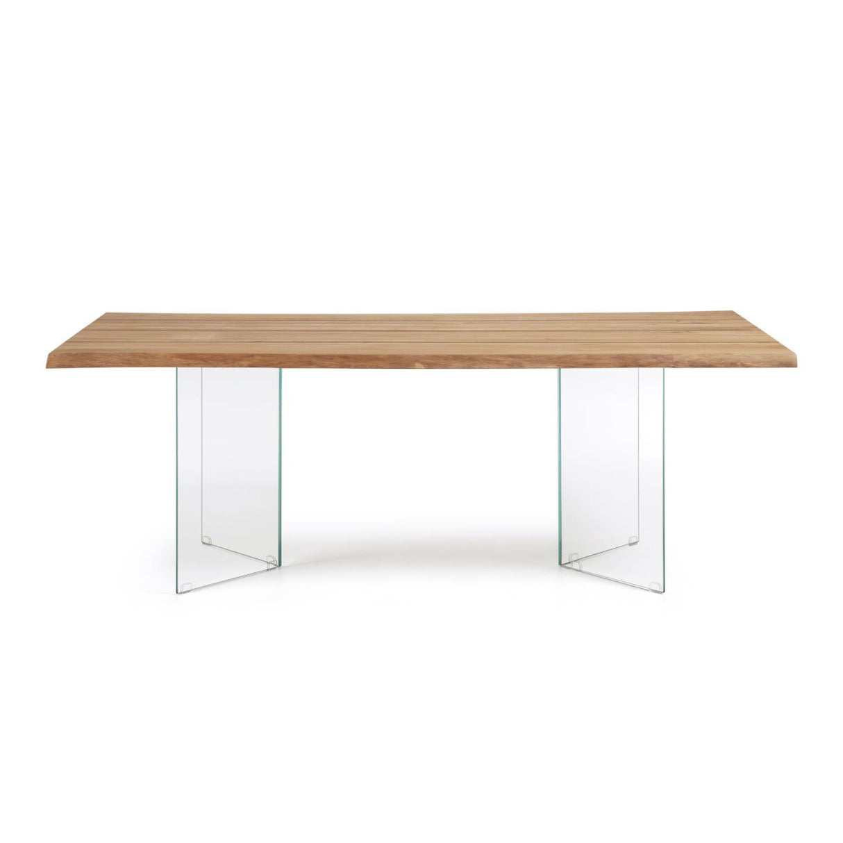 Lotty Tisch Eichenfurnier mit natürlichem Finish und Glasbeinen 220 x 100 cm - ZEN ZONE