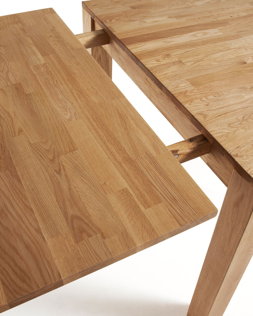 Isbel ausziehbarer Tisch 120 (200) x 75 cm aus massivem Eichenholz - ZEN ZONE Furniture
