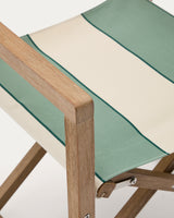 Grün-beige gestreifter Outdoor-Klappstuhl Vilara aus massivem Akazienholz, FSC™ 100%
