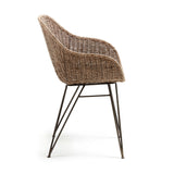Chart Stuhl aus Rattan und Stahlbeine mit schwarzem Finish - ZEN ZONE Furniture