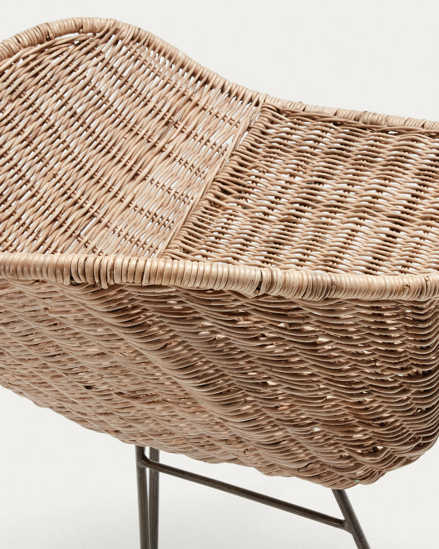 Chart Stuhl aus Rattan und Stahlbeine mit schwarzem Finish - ZEN ZONE Furniture