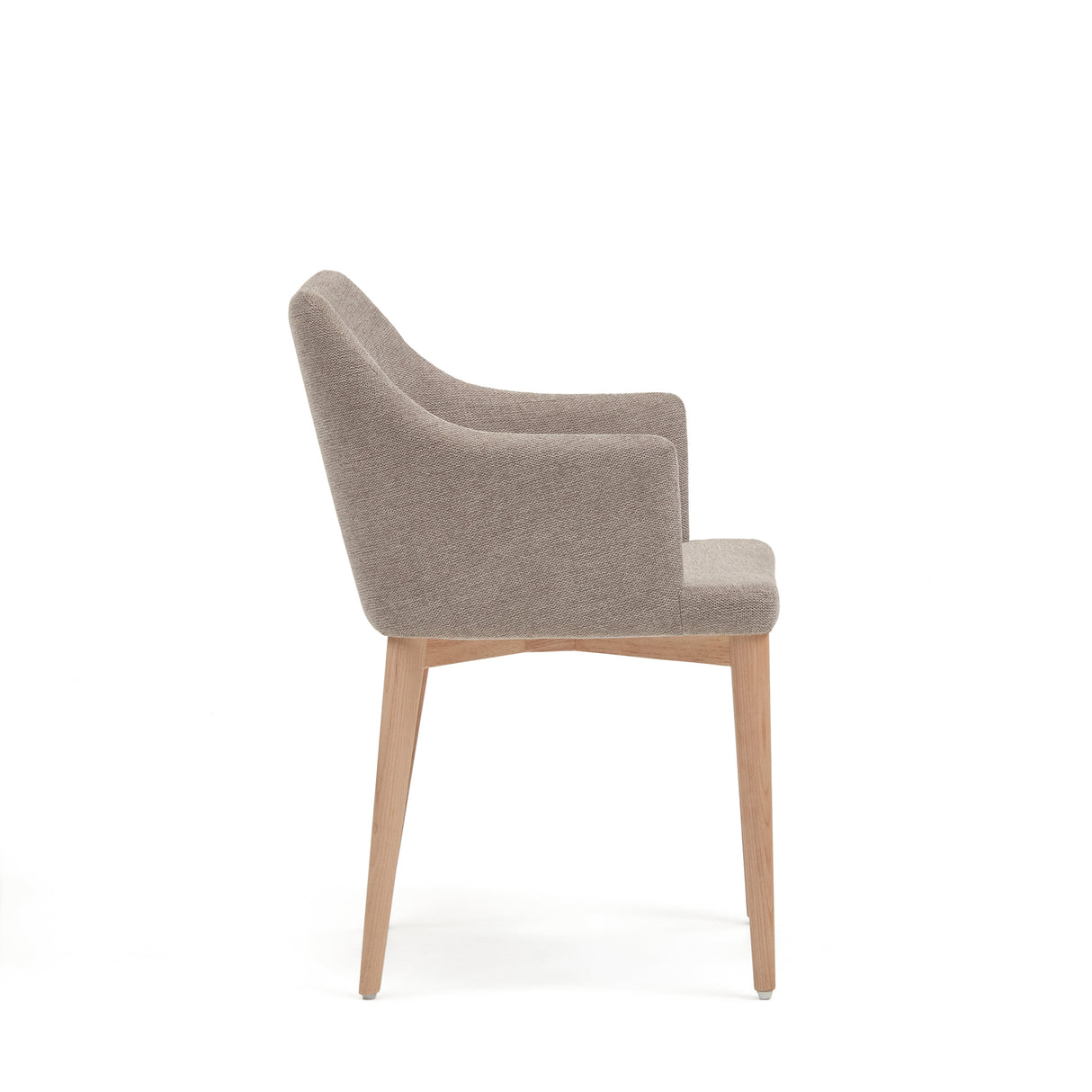 Croft Stuhl aus brauner Chenille mit Beinen aus massiver Esche - ZEN ZONE Furniture