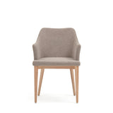 Croft Stuhl aus brauner Chenille mit Beinen aus massiver Esche - ZEN ZONE Furniture