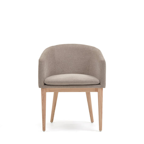 Harlan Stuhl aus brauner Chenille mit Beinen aus massiver Esche - ZEN ZONE Furniture